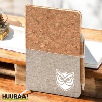 Notizbuch Eule Silhouette 80 Blatt inkl. Kugelschreiber