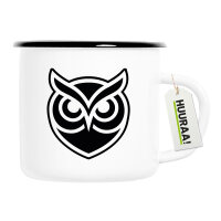 Emaille Tasse Eule Silhouette 300ml Vintage Emaille Becher