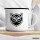 Emaille Tasse Eule Silhouette 300ml Vintage Emaille Becher