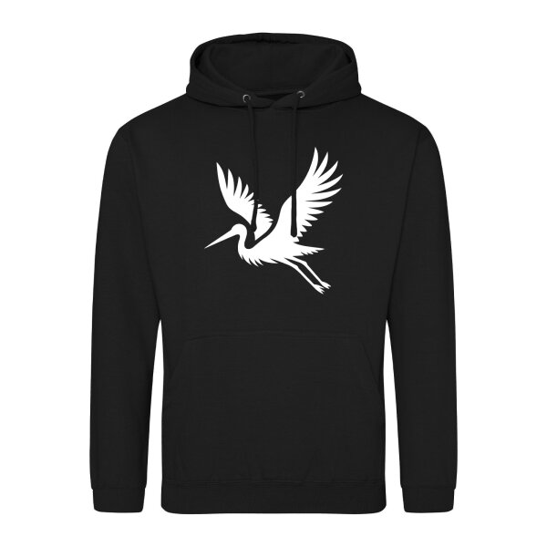 Unisex Hoodie Storch Silhouette Größe S-3XL