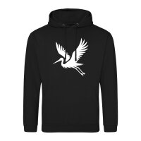 Unisex Hoodie Storch Silhouette Größe S-3XL