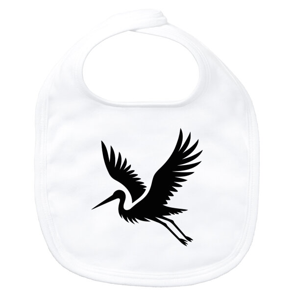 Baby Lätzchen Storch Silhouette Klettverschluss