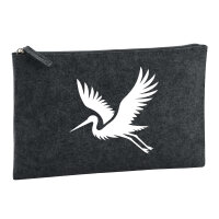 Kulturbeutel Storch Silhouette 1 Liter Filz Charcoal...