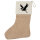 Weihnachtsstrumpf Storch Silhouette Beige