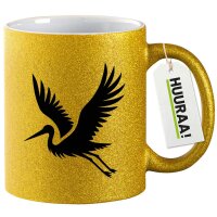 Glitzertasse Storch Silhouette 330ml
