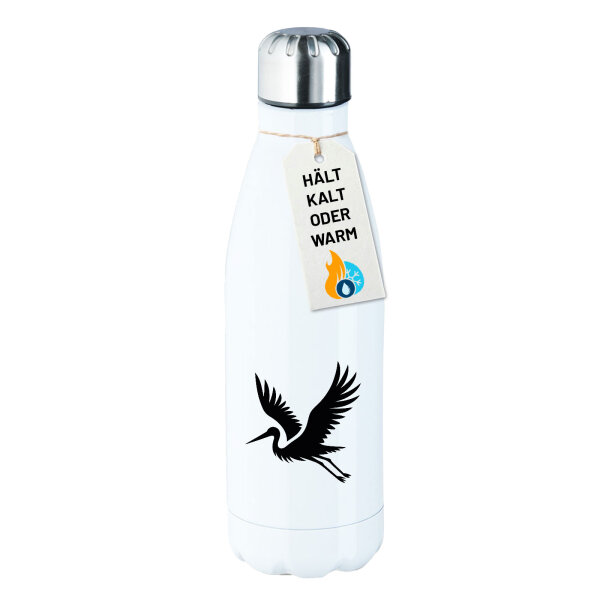 Edelstahl-Trinkflasche Storch Silhouette 500ml Wasserflasche