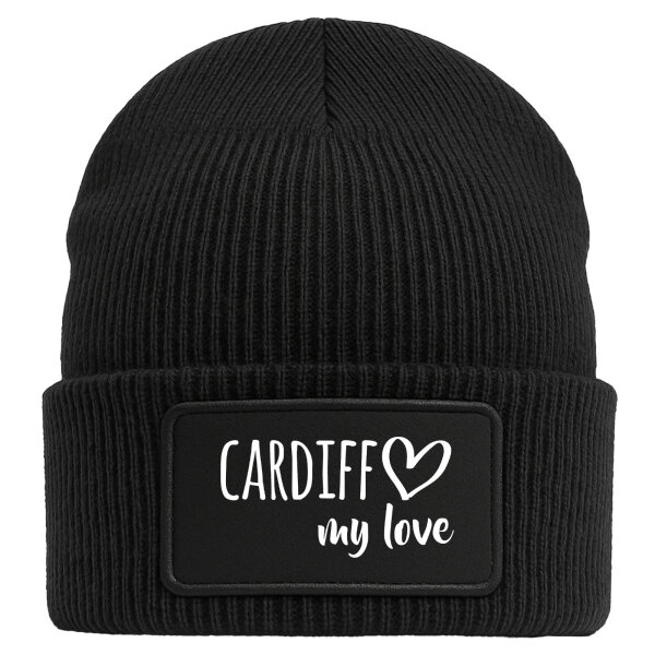 Beanie Cardiff my love Black Mütze
