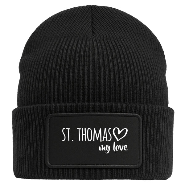 Beanie St. Thomas my love Black