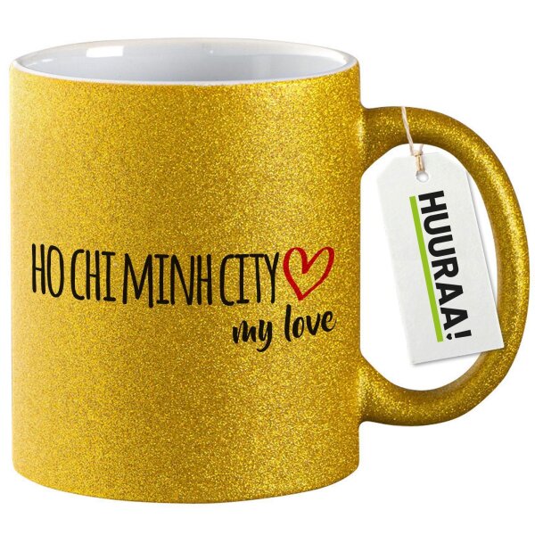 Glitzertasse Ho Chi Minh City my love 330ml