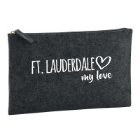 Kulturbeutel Ft. Lauderdale my love 1 Liter Filz Charcoal...