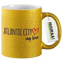 Glitzertasse Atlantic City my love 330ml