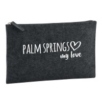 Kulturbeutel Palm Springs my love 1 Liter Filz Charcoal...