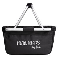 Einkaufskorb Pigeon Forge my love in Black, faltbar, 20...