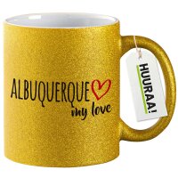 Glitzertasse Albuquerque my love 330ml