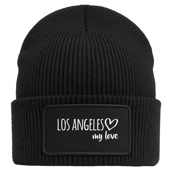 Beanie Los Angeles my love Black