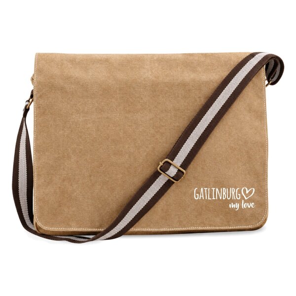 Umhängetasche Gatlinburg my love, Canvas, 14 Liter