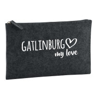 Kulturbeutel Gatlinburg my love 1 Liter Filz Charcoal Kosmetiktasche