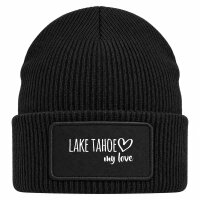 Beanie mit Patch Lake Tahoe my love Black