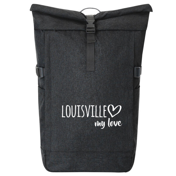 Kurierrucksack Louisville my love 30-44 Liter Black Melange