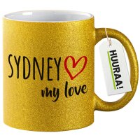 Glitzertasse Sydney my love 330ml