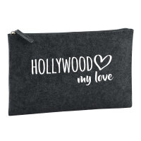 Kulturbeutel Hollywood my love 1 Liter Filz Charcoal...