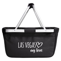 Einkaufskorb Las Vegas my love in Black, faltbar, 20 Liter