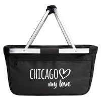 Einkaufskorb Chicago my love 20 Liter Tragekorb Black
