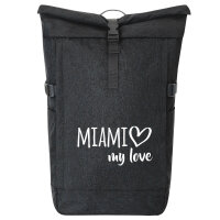 Kurierrucksack Miami my love 30-44 Liter Black Melange