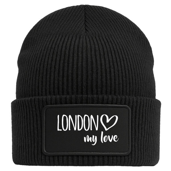 Beanie London my love Black Mütze