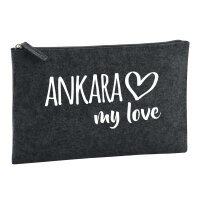 Kulturbeutel Ankara my love 1 Liter Filz Charcoal...