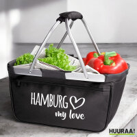 Einkaufskorb Hamburg my love 20 Liter Tragekorb Black