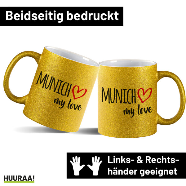 Glitzertasse Munich my love 330ml