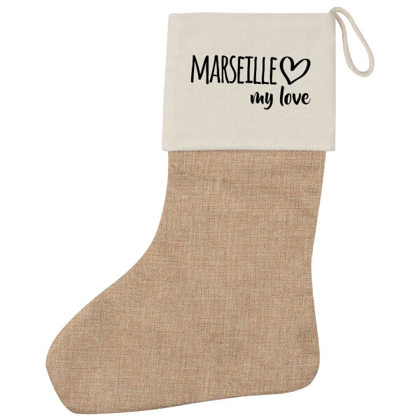 Weihnachtsstrumpf Marseille my love Beige