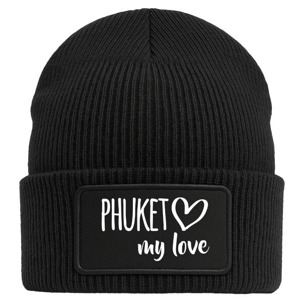 Beanie Phuket my love Black Mütze