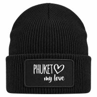 Beanie mit Patch Phuket my love Black