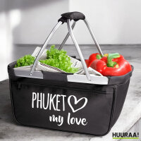 Einkaufskorb Phuket my love 20 Liter Tragekorb Black