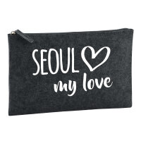 Kulturbeutel Seoul my love 1 Liter Filz Charcoal...