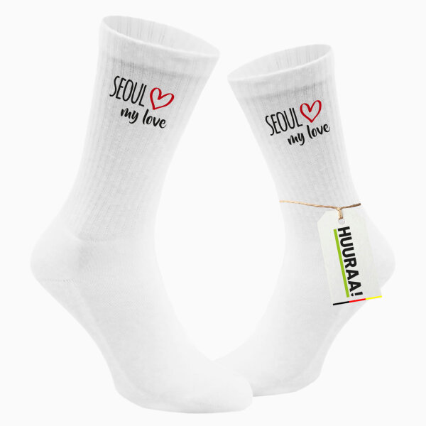 Socken Seoul my love Größe 37/46 White Motiv Tennissocken
