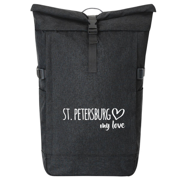Kurierrucksack St. Petersburg my love 30-44 Liter Black Melange