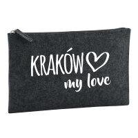 Kulturbeutel Kraków my love 1 Liter Filz Charcoal...