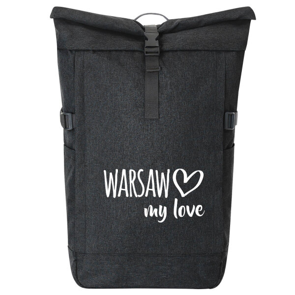 Kurierrucksack Warsaw my love 30-44 Liter Black Melange
