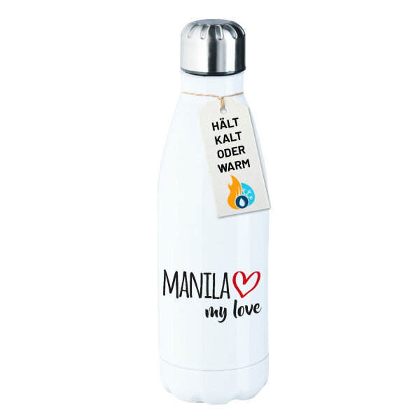 Edelstahl-Trinkflasche Manila my love 500ml Wasserflasche
