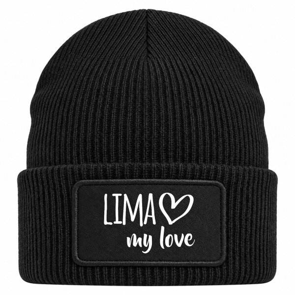 Beanie mit Patch Lima my love Black