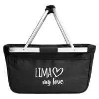 Einkaufskorb Lima my love in Black, faltbar, 20 Liter