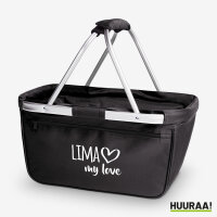 Einkaufskorb Lima my love in Black, faltbar, 20 Liter
