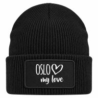 Beanie mit Patch Oslo my love Black