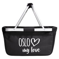 Einkaufskorb Oslo my love 20 Liter Tragekorb Black