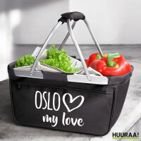 Einkaufskorb Oslo my love 20 Liter Tragekorb Black