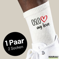 Socken Oslo my love Größe 37/46 White Motiv...