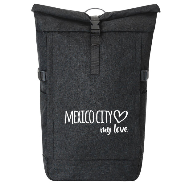 Kurierrucksack Mexico City my love 30-44 Liter Black Melange